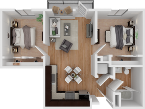 2BDRM, 1BTH 202 floor plan